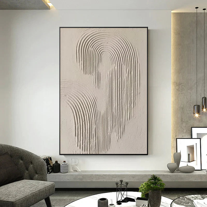 Beige & Brown Textured Minimalist Wall Art