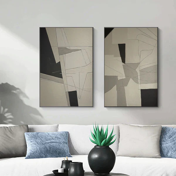 Wabi Sabi Abstract Wall Art Set of 2