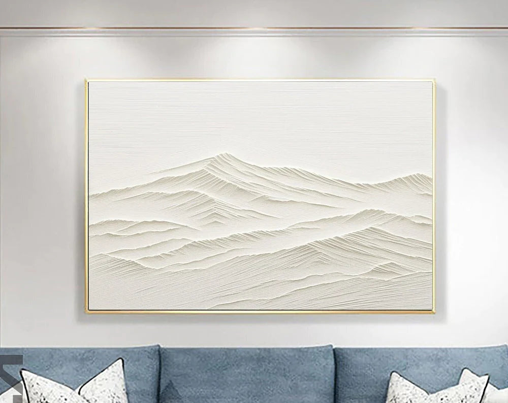 White Textured Minimalist Wall Art