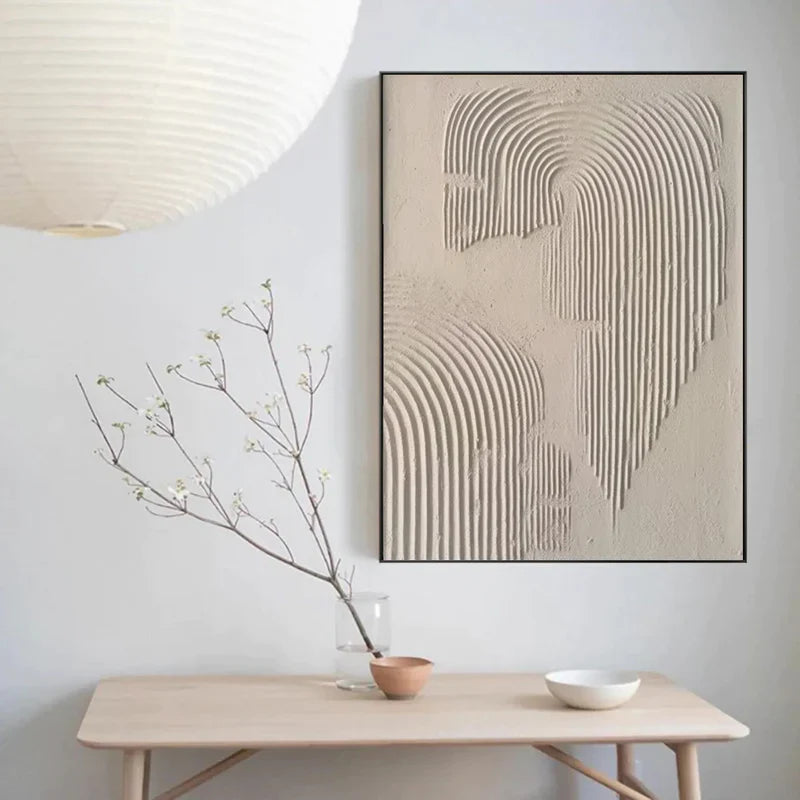 Beige & Brown Textured Minimalist Wall Art