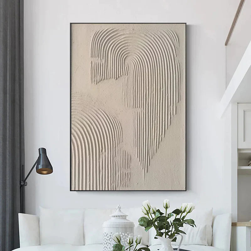 Beige & Brown Textured Minimalist Wall Art