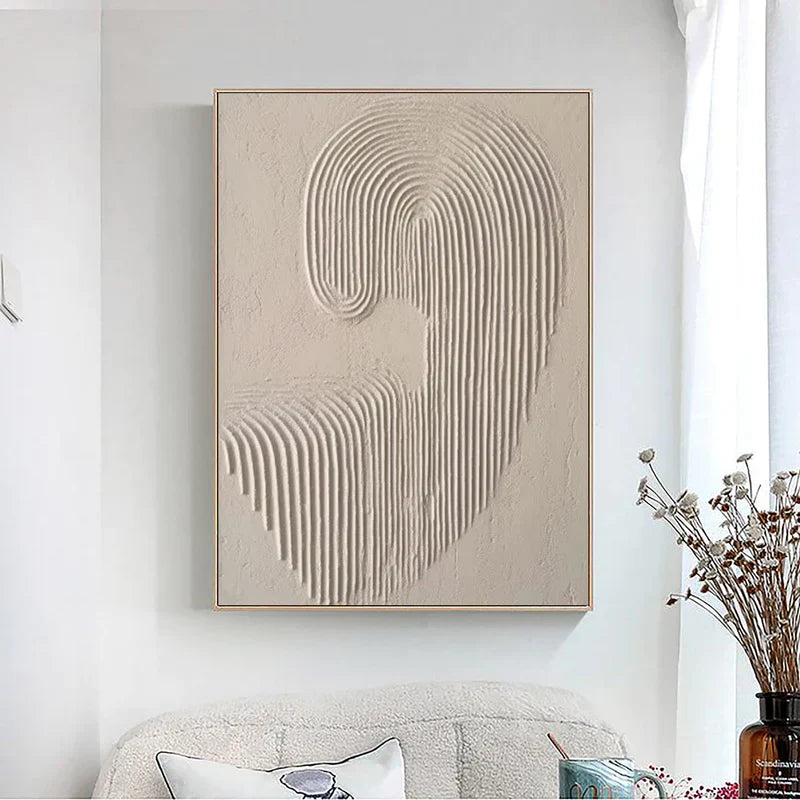 Beige & Brown Textured Minimalist Wall Art