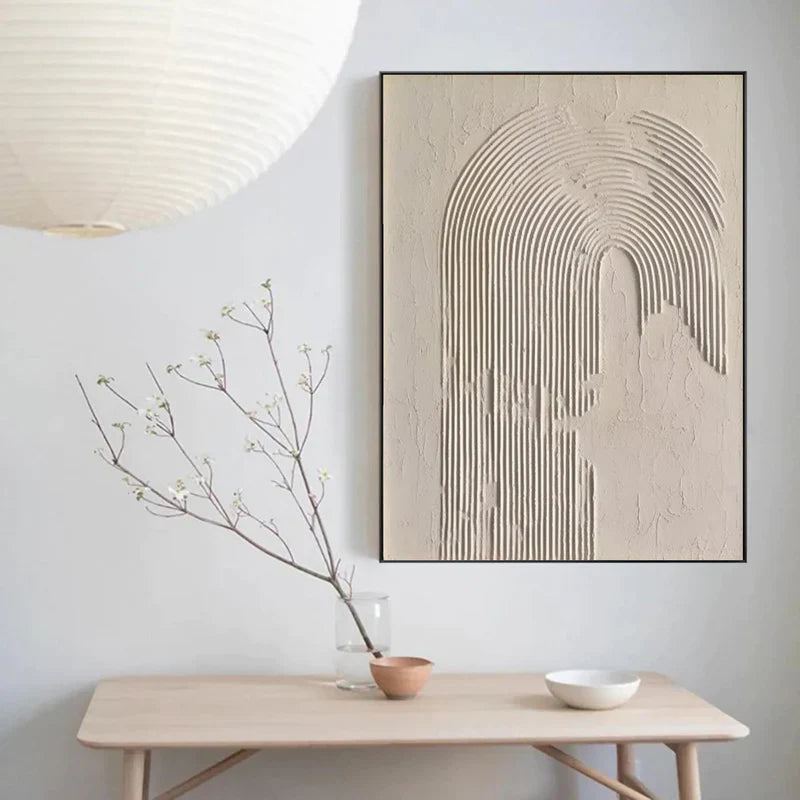 Beige & Brown Textured Minimalist Wall Art