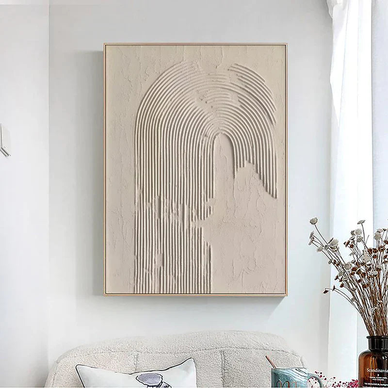 Beige & Brown Textured Minimalist Wall Art