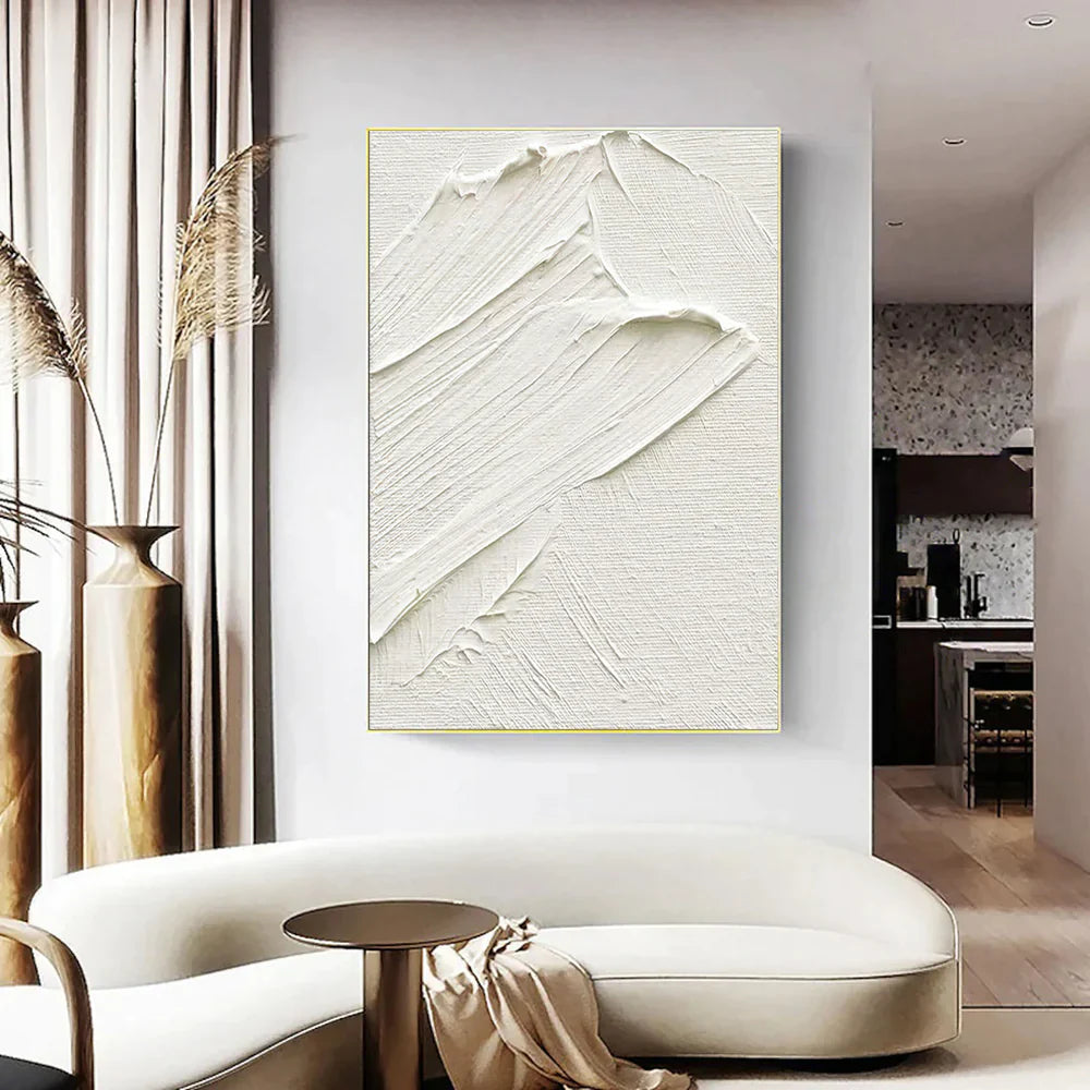 White Textured Minimalist Wall Art