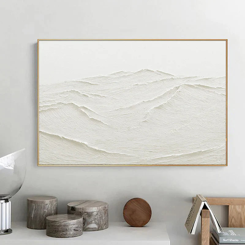 White Textured Minimalist Wall Art